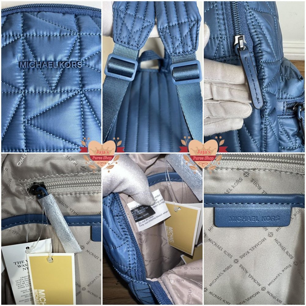 💙Michael Kors Quilted Fabric-Nylon Backpack & Pouch💙 - Picture 10 of 17